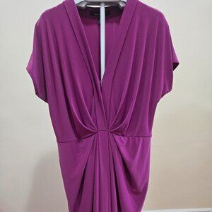Purple-Matte-Jersey Twist front dress-WHBM